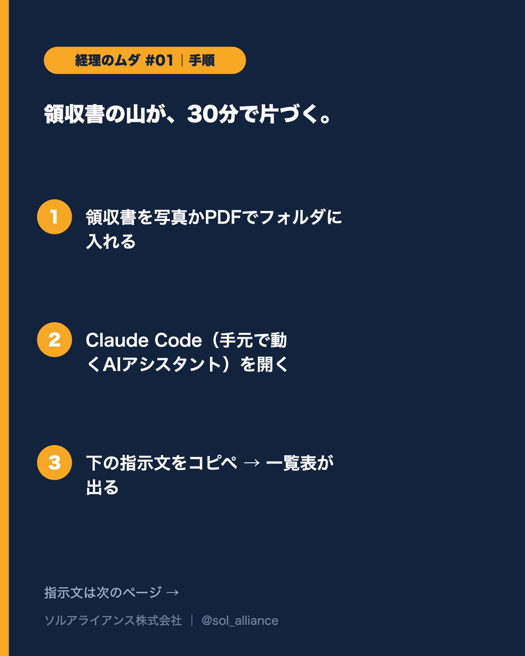 領収書の山が、30分で片づく。 3枚目