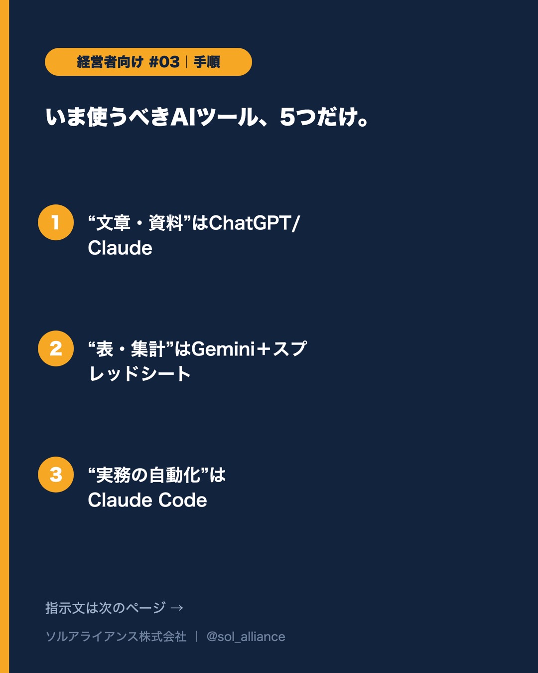 いま使うべきAIツール、5つだけ。 3枚目