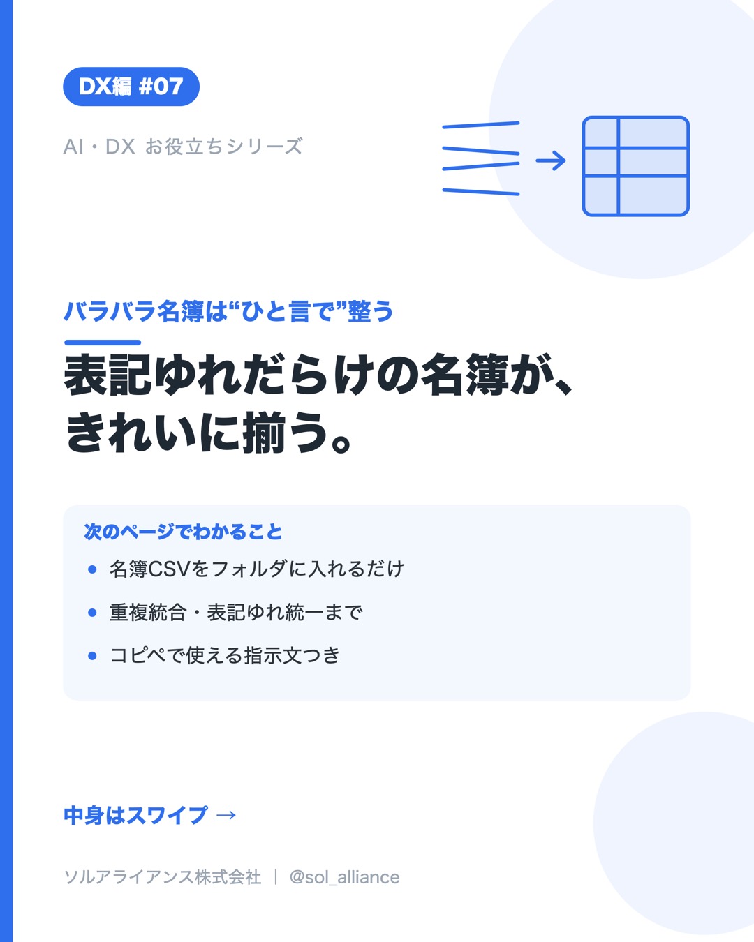 バラバラ名簿は“ひと言で”整う 1枚目